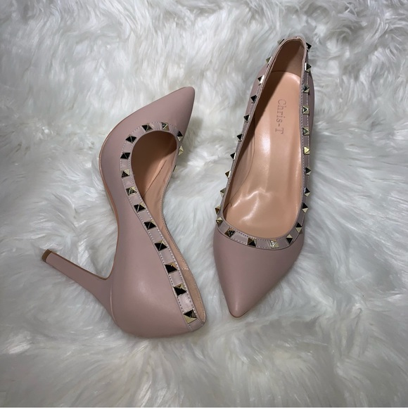 Blush Studded 4” Stilettos 🔥 Sz 10 - Picture 7 of 10